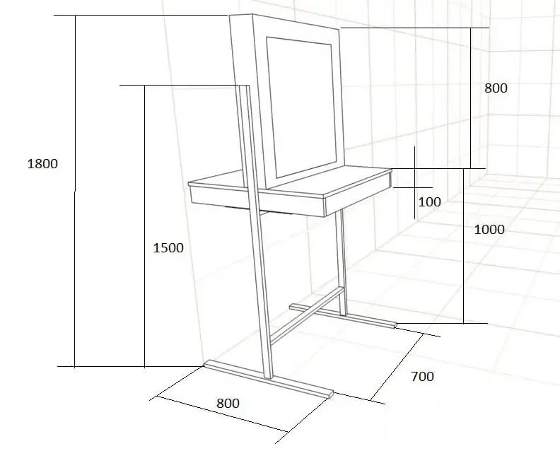 Высота стола для визажиста